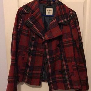 Old Navy Middle Weight Plaid Pea Coat